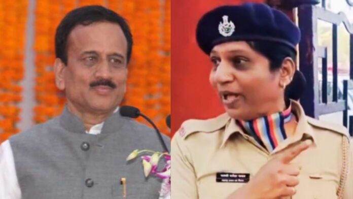 माधवी जाधव और महाराष्ट्र के मंत्री गिरीश महाजन