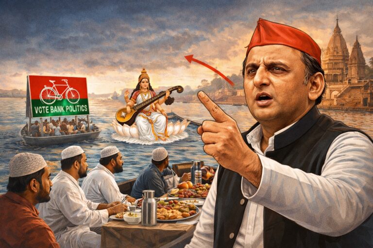 गंगा नदी में नाव पर इफ्तार पार्टी का समर्थन: वोट बैंक के चक्कर में सनातन आस्था से खिलवाड़ कर रहे हैं अखिलेश यादव
