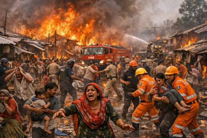 lucknow ghaziabad slum fire