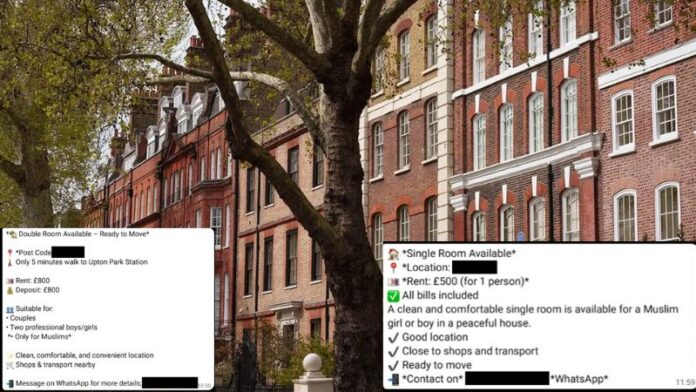 लंदन मुस्लिम ओनली विज्ञापन