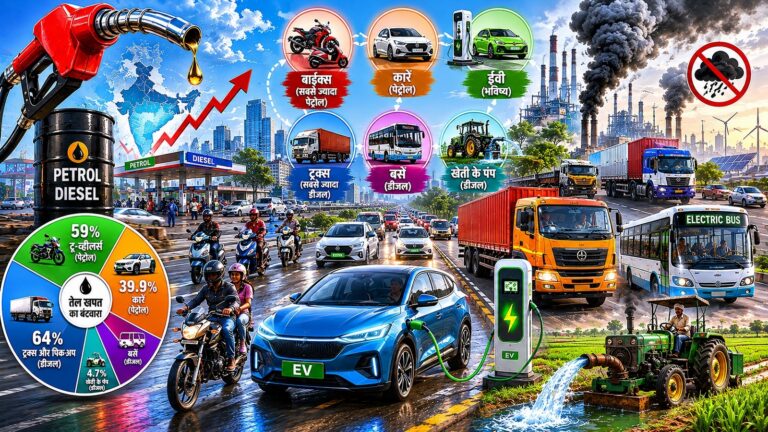 केवल कारों को EV बनाने से नहीं खत्म होगा तेल संकट क्योंकि 59% पेट्रोल बाइक वाले फूँक डालते हैं: जानिए क्यों ग्रीन एनर्जी मिशन के लिए जरूरी है टू-व्हीलर्स और ट्रक्स में बदलाव