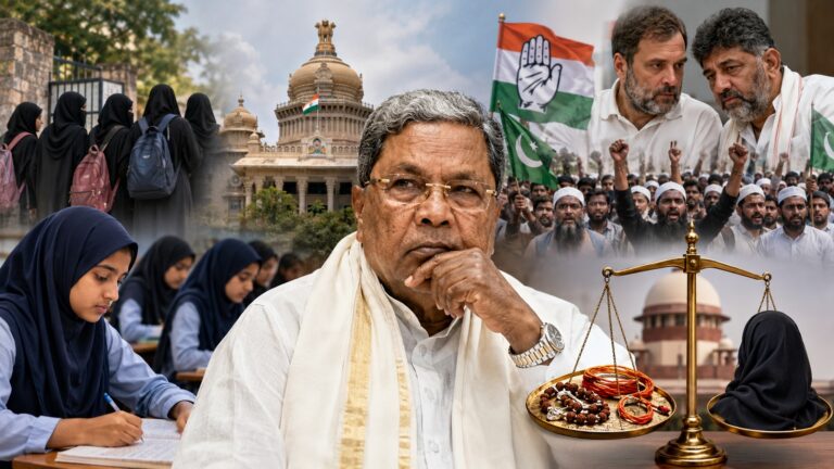 कर्नाटक में मुस्लिम वोटबैंक को खुश करने में जुटी कॉन्ग्रेस सरकार, जनेऊ-कलावा की आड़ में हटाई हिजाब से रोक: समझें सिद्धारमैया सरकार के इस फैसले के मायने