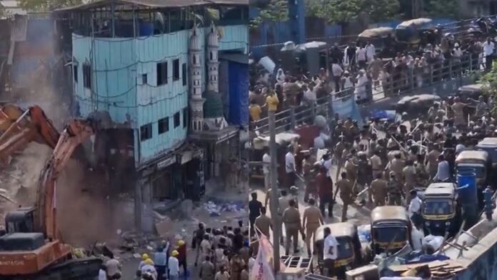 मुंबई बांद्रा पथराव पुलिस मस्जिद