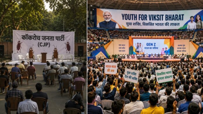 दिल्ली में एक ही दिन 2 जगहों पर जुटे युवा