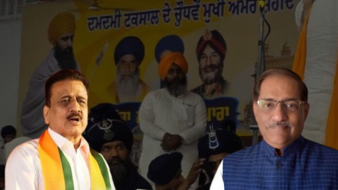 भिंडरावाले के पोस्टर लगे मंच पर पहुँचे BJP नेता और महाराष्ट्र के मंत्री महाजन