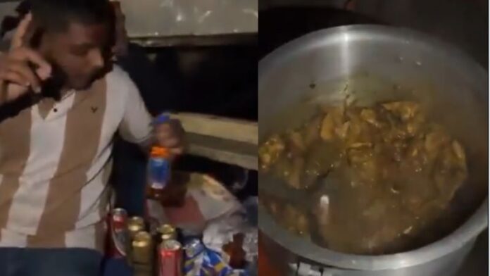 वाराणसी चिकन शराब वीडियो वायरल