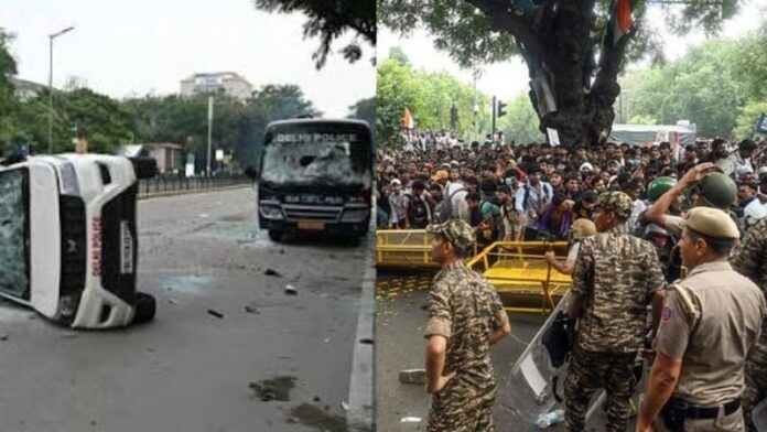 जंतर-मंतर हिंसा CJP प्रदर्शन तस्वीरें दिल्ली पुलिस