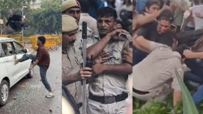 CJP प्रदर्शन जंतर मंतर पुलिसकर्मी
