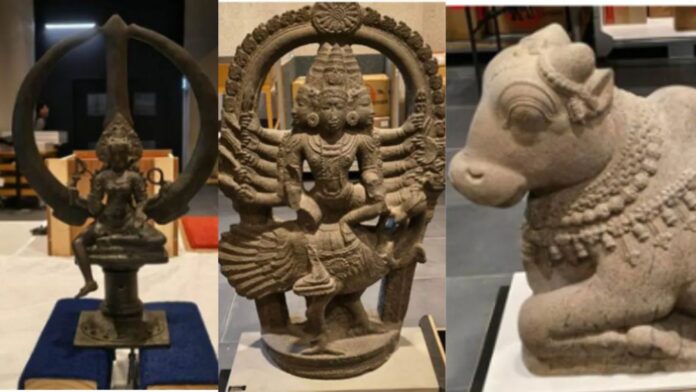 भद्रकाली, नंदी और कार्तिकेय की दुर्लभ प्रतिमाएँ