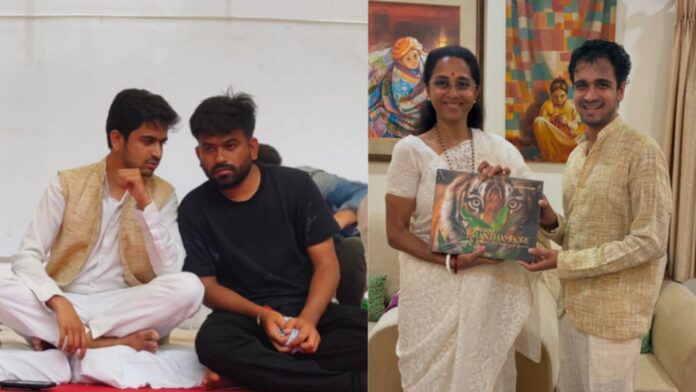 अभिजीत दिपके और NCP (SP) नेता सुप्रिया सुले के साथ गवांडे