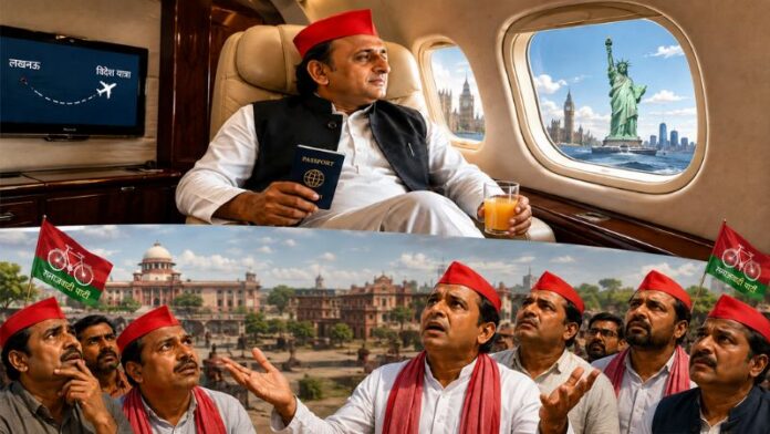 अखिलेश यादव विदेश यात्रा राजनीति