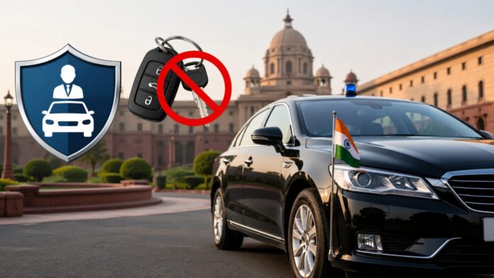 एक अधिकारी एक गाड़ी