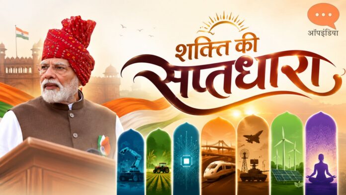 PM मोदी ने लाल किले से दिया 'शक्ति की सप्तधारा' का विजन